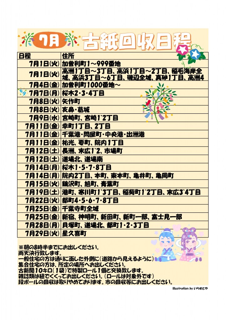 古紙回収日程(1)
