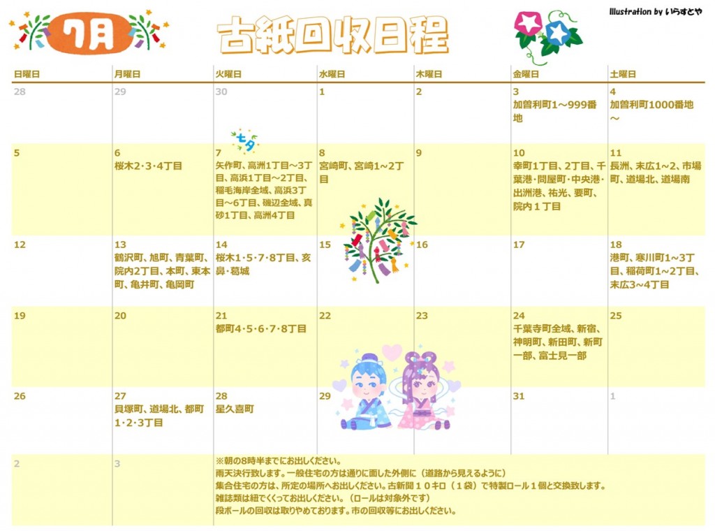 古紙回収7月